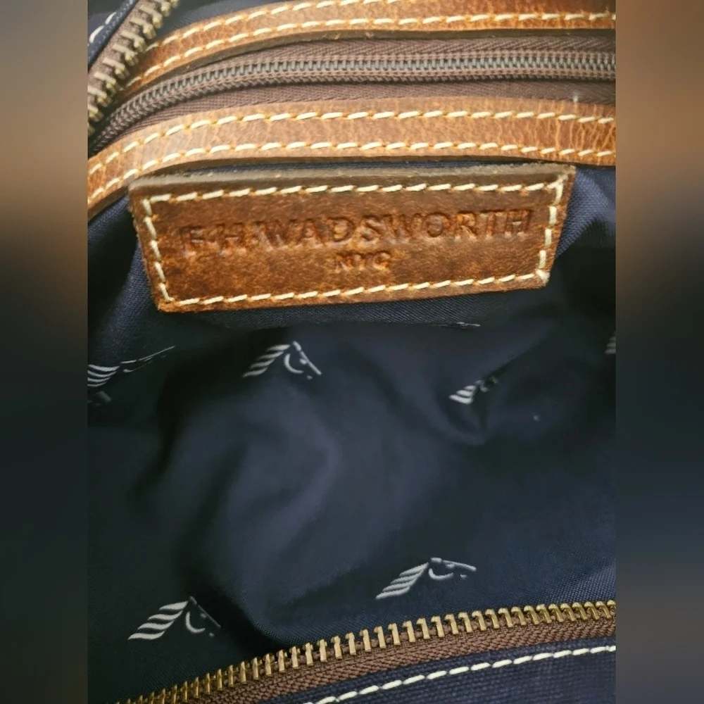FH Wadsworth Canvas & Leather Strap Duffel Bag - NEW
